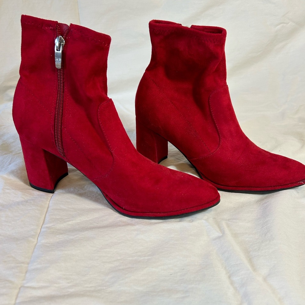 Mark Fisher red suade boots like new